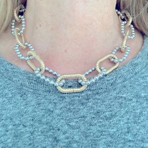 Golden and Silver Tone Chunky Chain Necklace